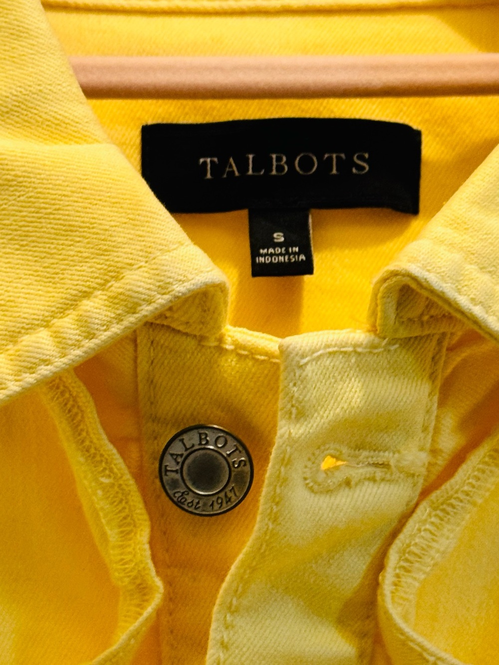 Talbots Yellow Ruffle-Front Denim Jacket - Picture 5 of 5